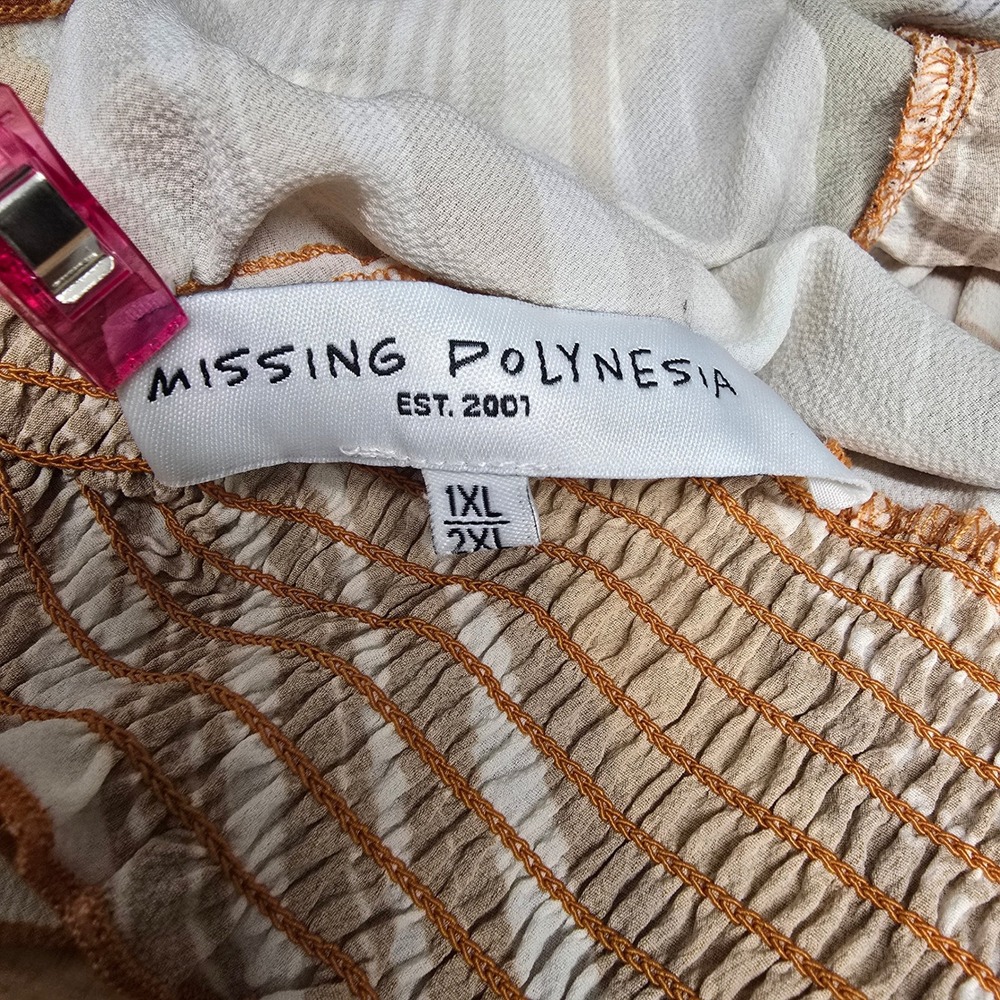 Missing Polynesia Womens Geometric Print Smocked … - image 6